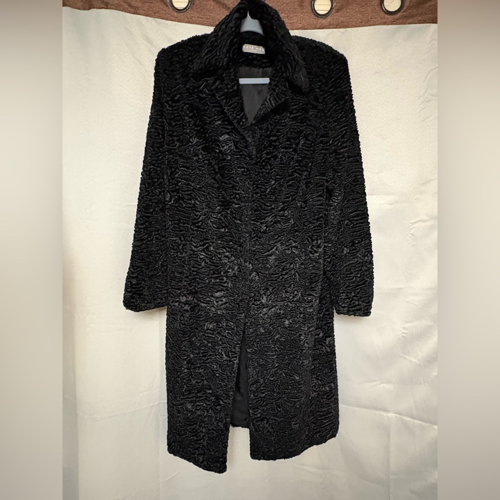 Elegant Kate Hill Black Textured Teddy Jacket